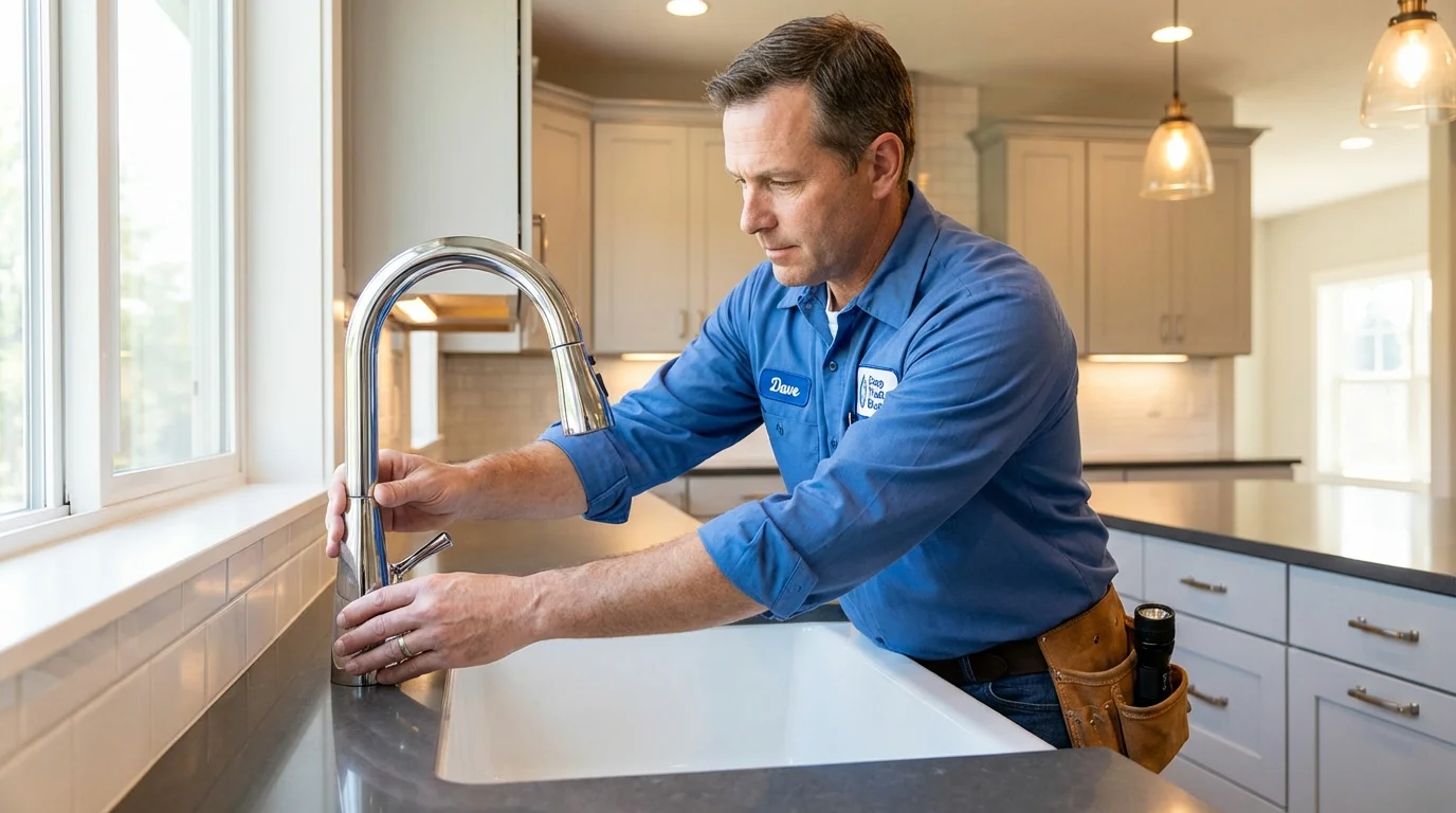 Kitchen faucet installation by Johns Plumbing LLC in New Waverly